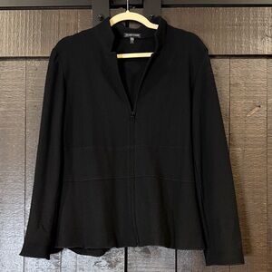 Eileen Fisher Black Zip-Up Sweater